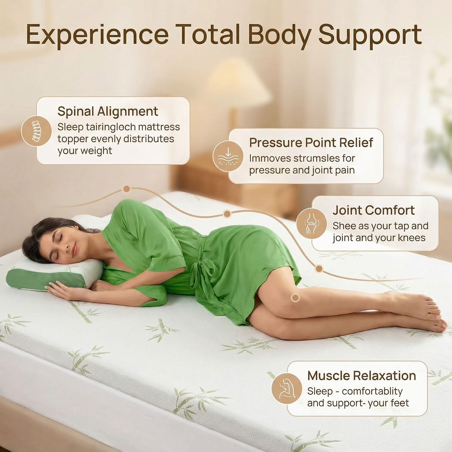 OrthoSupport™ Bamboo Mattress Topper