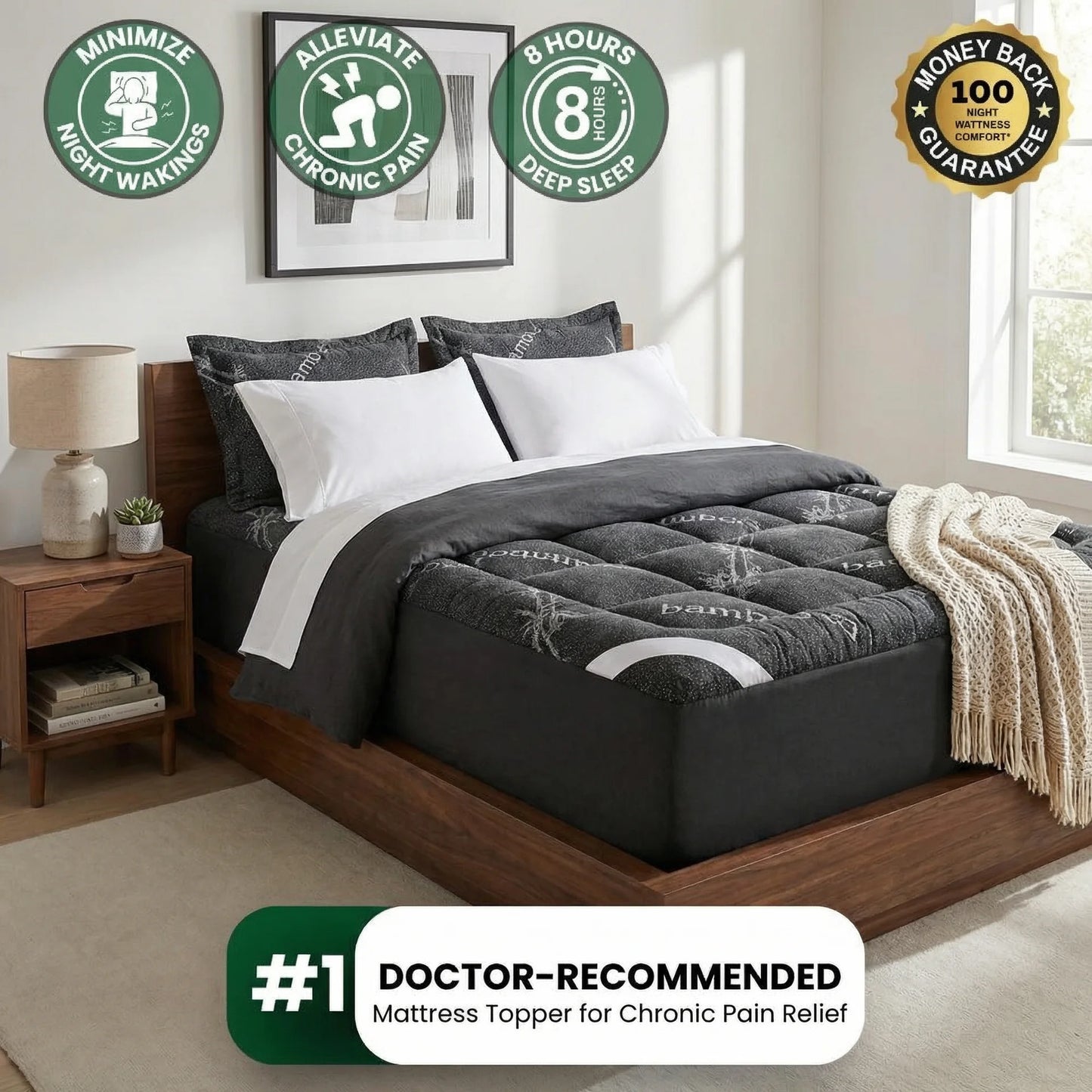 OrthoSupport™ Bamboo Mattress Topper